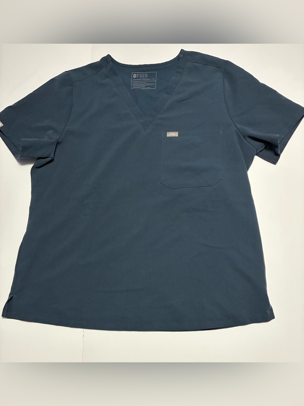 Figs Technical Collection V-Neck Top in Deep Teal